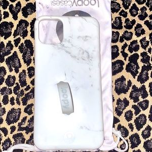 white marble loopy iphone case